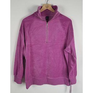 Wild Fable Women's Sz. S Purple Velour 1/4 Zip Pull Over/Sweatshirt NWT